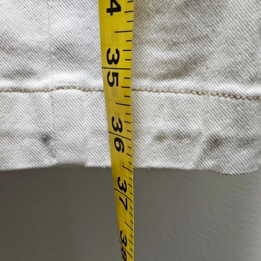 FREE PEOPLE High-Waisted Pleated Carrot Jeans Ecru Sz 2